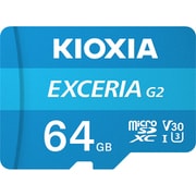 EXCERIA G2 microSDXCカード 64GB Class10 UHS-I U3 A1 V30 最大読込100MB/s 最大書込50MB/s ライトブルー SD変換アダプタ付属 KMU-B064G