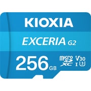 EXCERIA G2 microSDXCカード 256GB Class10 UHS-I U3 A1 V30 最大読込100MB/s 最大書込50MB/s ライトブルー SD変換アダプタ付属 KMU-B256G