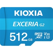 EXCERIA G2 microSDXCカード 512GB Class10 UHS-I U3 A1 V30 最大読込100MB/s 最大書込50MB/s ライトブルー SD変換アダプタ付属 KMU-B512G