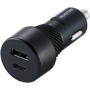 シガーソケット カーチャージャー 27W(5V/5.4A) 2ポート USB Type-C ×1 USB A ×1 抜け防止 インジケーター搭載 ブラック MPA-CCU15BK