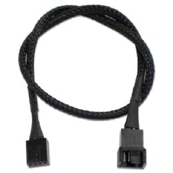 PWMファン用電源延長スリーブケーブル 40cm ブラック CA-011A