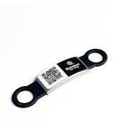 DGSL-A6-S005-01S-BLK [ペット用QRコード情報タグ 迷子札 Scamee！ for dog シール5枚＆シリコーンプレートタグ（Sサイズ）セット 黒]