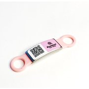 DGSL-A6-S005-01S-PNK [ペット用QRコード情報タグ 迷子札 Scamee！ for dog シール5枚＆シリコーンプレートタグ（Sサイズ）セット ピンク]