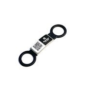 DGSL-A6-S005-01M-BLK [ペット用QRコード情報タグ 迷子札 Scamee！ for dog シール5枚＆シリコーンプレートタグ（Mサイズ）セット 黒]