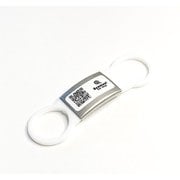 DGSL-A6-S005-01L-WHT [ペット用QRコード情報タグ 迷子札 Scamee！ for dog シール5枚＆シリコーンプレートタグ（Lサイズ）セット 白]