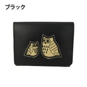 2W17-00 ブラック [ふくろう福財布 折り財布（スナップボタンタイプ）]