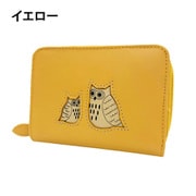 2W18-00 イエロー [ふくろう福財布 折り財布（ファスナータイプ）]