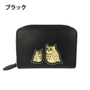 2W18-00 ブラック [ふくろう福財布 折り財布（ファスナータイプ）]