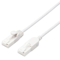 LANケーブル CAT6A 準拠 3m スリム スイングコネクタ 高速 10Gbps ストレート 爪折れ防止 ホワイト LD-GPATSW/WH30