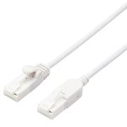 LANケーブル CAT6A 準拠 3m スリム スイングコネクタ 高速 10Gbps ストレート 爪折れ防止 ホワイト LD-GPATSW/WH30