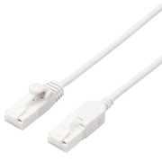 LANケーブル CAT6A 準拠 5m スリム スイングコネクタ 高速 10Gbps ストレート 爪折れ防止 ホワイト LD-GPATSW/WH50