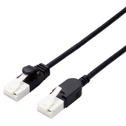 LANケーブル CAT6A 準拠 1m スリム スイングコネクタ 高速 10Gbps ストレート 爪折れ防止 ブラック LD-GPATSW/BK10