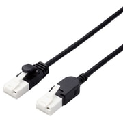 LANケーブル CAT6A 準拠 3m スリム スイングコネクタ 高速 10Gbps ストレート 爪折れ防止 ブラック LD-GPATSW/BK30