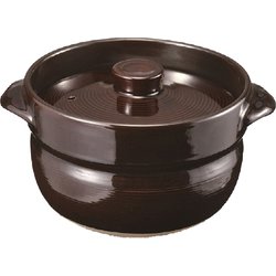 ガス火＆レンジ対応 炊飯土鍋 3合 ブラック 4360