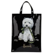 Westie With Lead Medium Shopper Bag Black Harrods [トートバッグ]