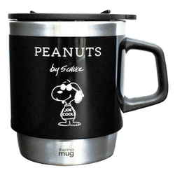 マグカップ 300ml フタ付き スタッキングサーモマグ スヌーピー PEANUTS ステンレス ブラック PH-3011