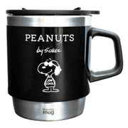 マグカップ 300ml フタ付き スタッキングサーモマグ スヌーピー PEANUTS ステンレス ブラック PH-3011