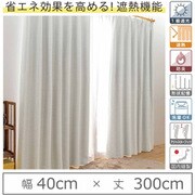 カーテン 遮光1級 遮熱 防炎 ウォッシャブル 日本製 幅40cm×丈300cm ホワイト 1枚 y-eco-yuki40x300A