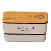 バンブー LIFE IS BEAUTIFUL 長角ネストランチ 弁当箱 2段 730ml グレー