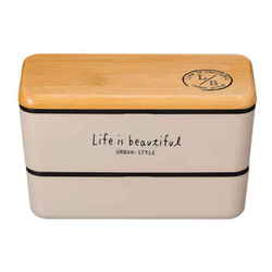 バンブー LIFE IS BEAUTIFUL メンズネストランチ 弁当箱 2段 990ml グレー