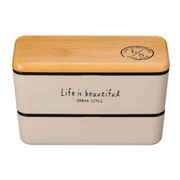バンブー LIFE IS BEAUTIFUL メンズネストランチ 弁当箱 2段 990ml グレー
