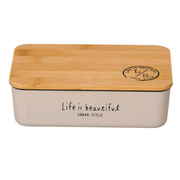 バンブー LIFE IS BEAUTIFUL 長角一段ランチ 弁当箱 1段 600ml グレー
