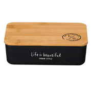 バンブー LIFE IS BEAUTIFUL 長角一段ランチ 弁当箱 1段 600ml ブラック