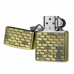 Zippo ジッポー ねこ 猫 レンガ 壁 ブリックキャット ブラス