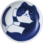 電子レンジ・食洗機対応 ねこちぐら ハチワレ UK60皿 Φ200×35mm