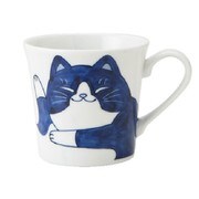 電子レンジ・食洗機対応 ねこちぐら ハチワレ YKマグ 小 120×90×85mm