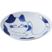 電子レンジ・食洗機対応 ねこちぐら ミケ 60楕円深皿 195×160×40mm