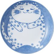 電子レンジ・食洗機対応 ねこちぐら ブチ UK60皿 Φ200×35mm