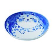 電子レンジ・食洗機対応 ねこちぐら ブチ PR40鉢 130×95×40mm