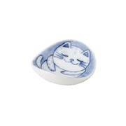 食洗機対応 ねこちぐら ブチ 丸型箸置 45×45×15mm