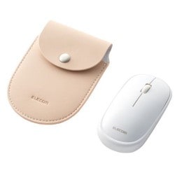 マウス 有線 静音 3ボタン ケーブル巻取 薄型 収納ポーチ付き 左右対称 重さ53g ホワイト M-TM10UBWH