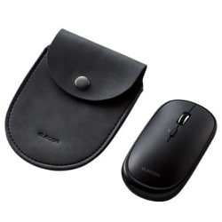 ワイヤレス モバイルマウス Bluetooth対応 静音タイプ 充電式 収納ポーチ付き ブラック M-TM15BBBK