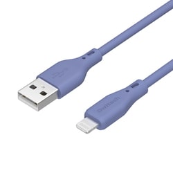 USB Type-A to Lightning ケーブル やわらか シリコン 1m 青（ラッシュブルー） OWL-CBSAL10-AB