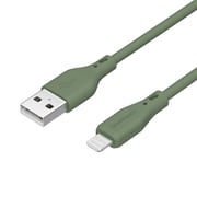 USB Type-A to Lightning ケーブル やわらか シリコン 1m 緑（オリーブグリーン） OWL-CBSAL10-OG