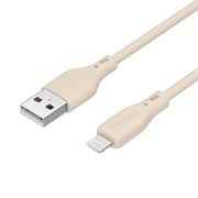 USB Type-A to Lightning ケーブル やわらか シリコン 1m 茶(サンドベージュ) OWL-CBSAL10-SB