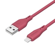 USB Type-A to Lightning ケーブル やわらか シリコン 1m 赤(ワインレッド) OWL-CBSAL10-WR
