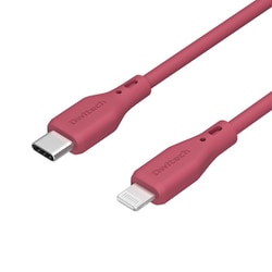 USB Type-C to Lightning ケーブル やわらか シリコン 1m 赤（ワインレッド） OWL-CBSCL10-WR