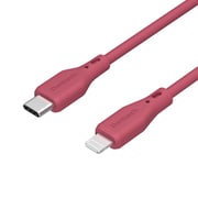USB Type-C to Lightning ケーブル やわらか シリコン 1m 赤(ワインレッド) OWL-CBSCL10-WR