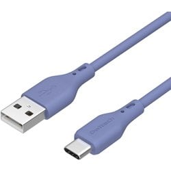 USB Type-A to USB Type-Cケーブル やわらか シリコン 1m 青（ラッシュブルー） OWL-CBSAC10-AB