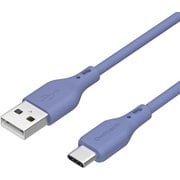 USB Type-A to USB Type-Cケーブル やわらか シリコン 1m 青（ラッシュブルー） OWL-CBSAC10-AB