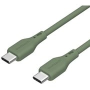USB Type-C to USB Type-Cケーブル やわらか シリコン 1m 緑(オリーブグリーン) OWL-CBSCC10-OG