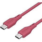USB Type-C to USB Type-Cケーブル やわらか シリコン 2m 赤(ワインレッド) OWL-CBSCC20-WR