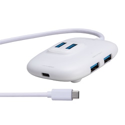 Type-C USB3.2 Gen1 4ポートハブ USB PD充電対応 白 UDS-HH01P/WH