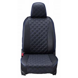 15ETC1585E [シートカバー 全席セット ノア/ヴォクシー 90系 7人乗り 2列目キャプテンシート（オットマンなし）車 キルティング ブラック×ブルーステッチ ET-1585]