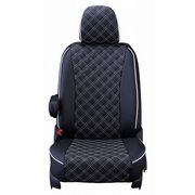 15ETC1585K [シートカバー 全席セット ノア/ヴォクシー 90系 7人乗り 2列目キャプテンシート（オットマンなし）車 キルティング ブラック×ホワイトステッチ ET-1585]