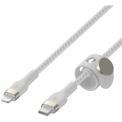 BOOST↑ CHARGE Flex USB-C to ライトニング 高耐久編込シリコンケーブル 1M ホワイト CAA011bt1MWH